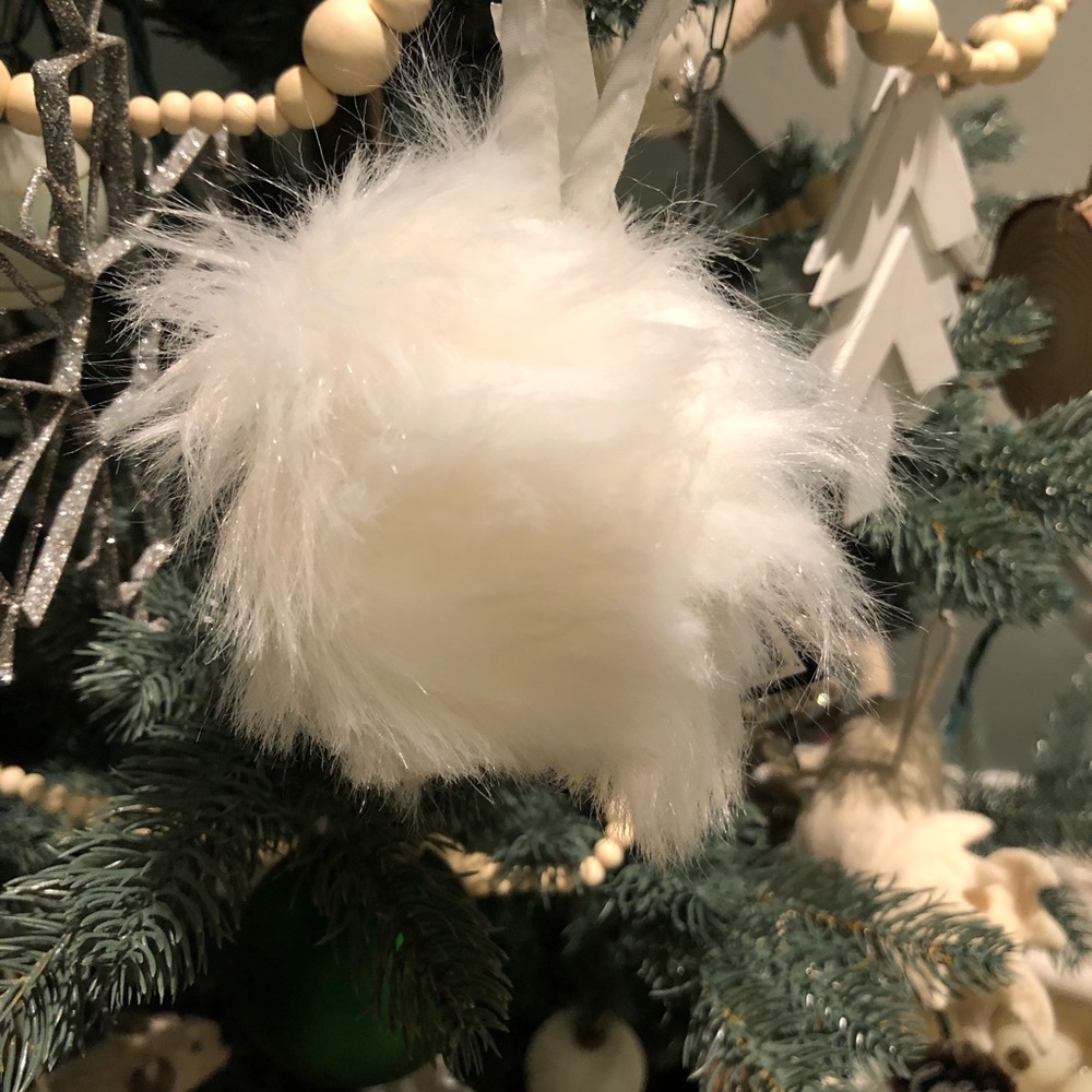 UGG 3 Lot White Gray Faux Fur Christmas Ornament - Picture 2 of 4
